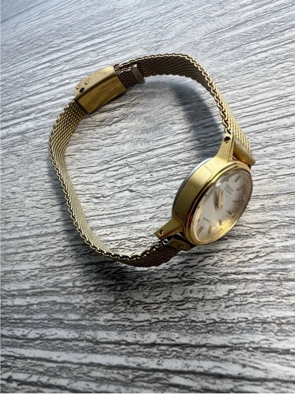 Gruen Precision Gold Tone Quartz Watch - White Dial
